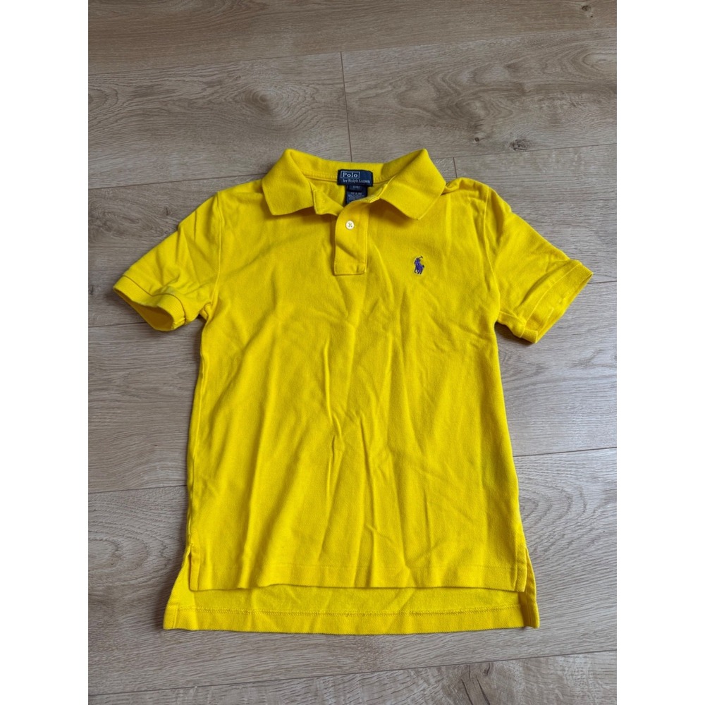 Kids Boys Polo by Ralph Lauren short sleeve yellow polo 100% cotton size S 8